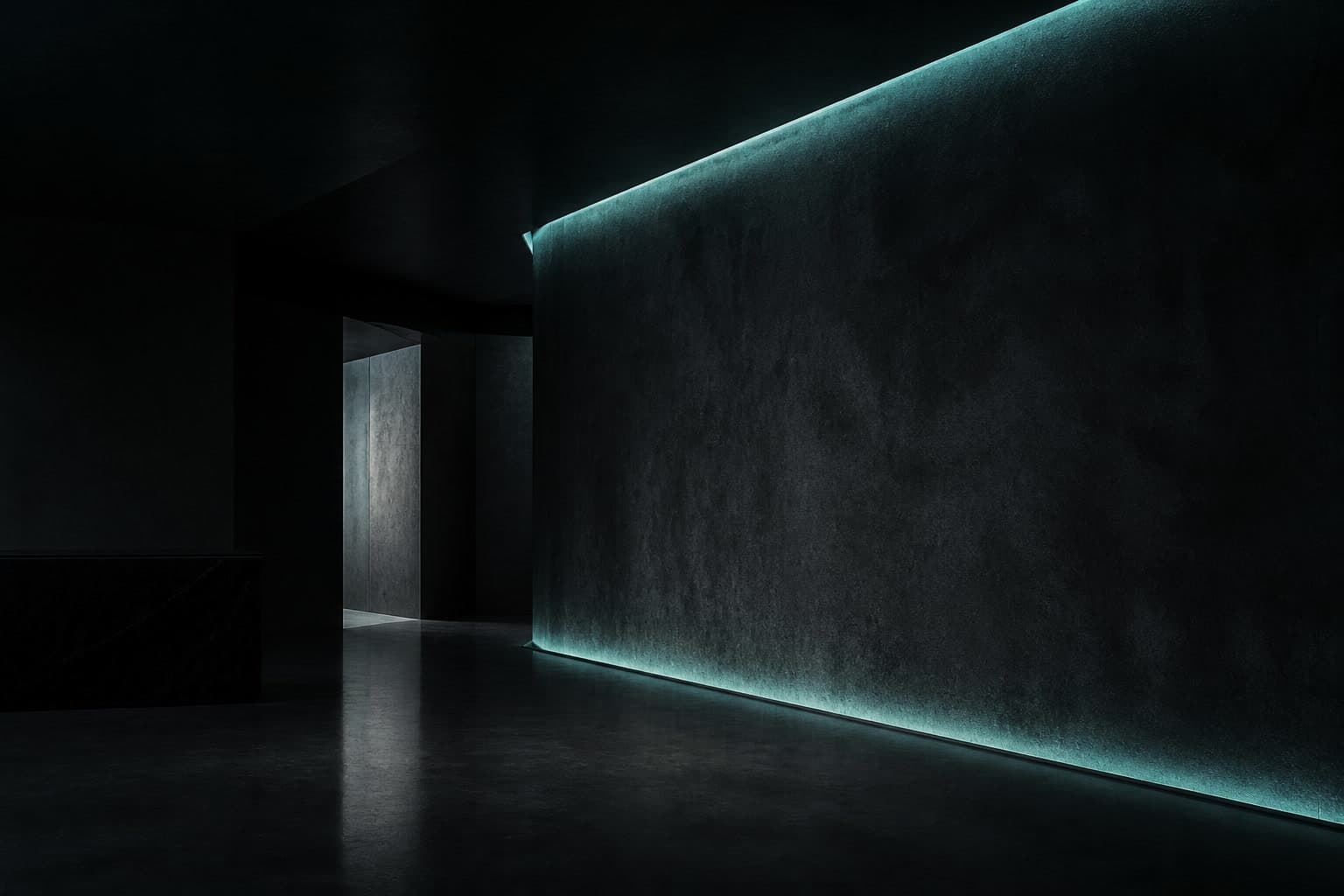 Dark architectural studio interior